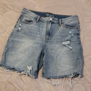 Jean biker shorts